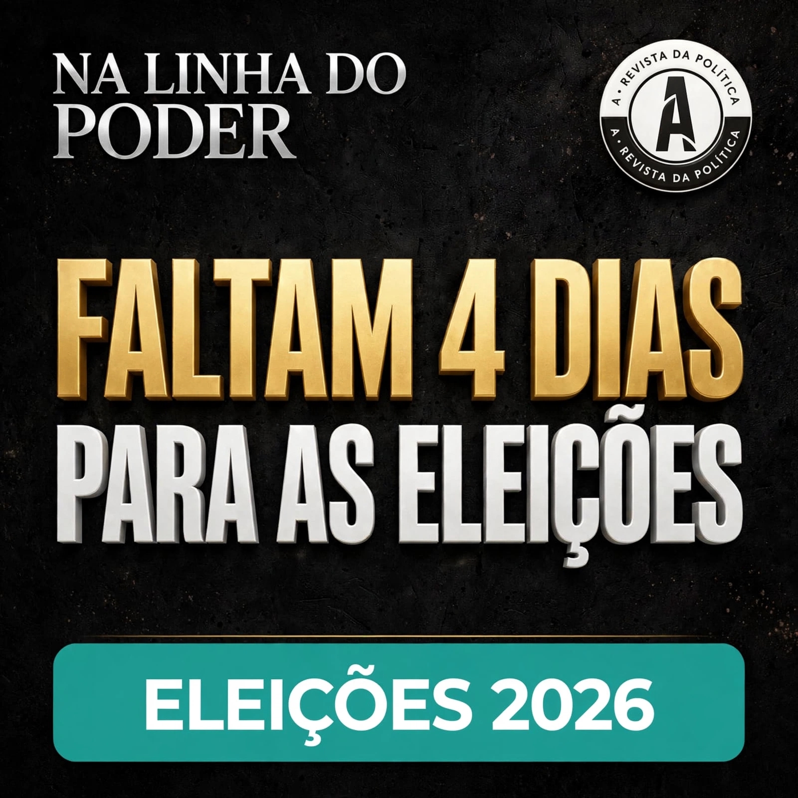 🗳️ FALTAM 4 DIAS PARA AS ELEIÇÕES! A política entra na reta final. As decisões estão cada vez mais próximas, e a informação ganha ainda mais importância. 📰 NA LINHA DO PODER — A REVISTA DA POLÍTICA Um espaço dedicado aos fatos, aos bastidores, às propostas, aos personagens e aos acontecimentos que movimentam a política. Em um momento em que cada escolha tem seu peso, informação, responsabilidade e acompanhamento dos fatos fazem parte do processo democrático. 📍 Na Linha do Poder A revista da política. 🗓️ 4 de outubro de 2026 — 1º turno das Eleições Gerais. Acompanhe. Informe-se. Na Linha do Poder. #NaLinhaDoPoder #RevistaDaPolitica #Eleições2026 #Política #Informação #Democracia